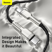 Кабель Baseus Cafule Metal Cable Type-C to Type-C 100W 20V 5A 2m Черный