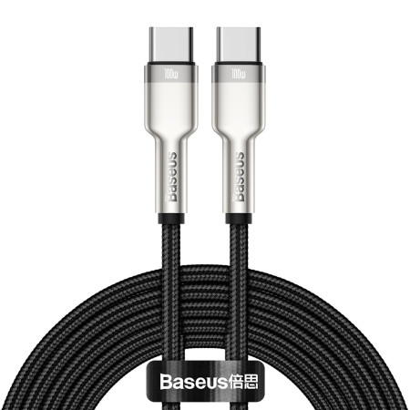 Кабель Baseus Cafule Metal Cable Type-C to Type-C 100W 20V 5A 2m Черный