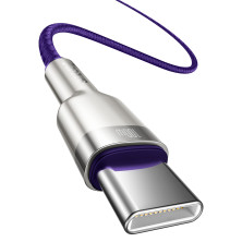 Кабель Baseus Cafule Metal Cable Type-C to Type-C 100W 20V 5A 1m Фиолетовый