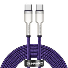 Кабель Baseus Cafule Metal Cable Type-C to Type-C 100W 20V 5A 2m Фиолетовый