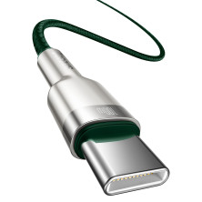 Кабель Baseus Cafule Metal Cable Type-C to Type-C 100W 20V 5A 1m Зеленый