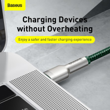 Кабель Baseus Cafule Metal Cable Type-C to Type-C 100W 20V 5A 2m Зелений