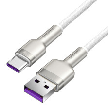 Кабель Baseus Cafule Metal Cable USB to Type-C 40W 5A 1m Белый