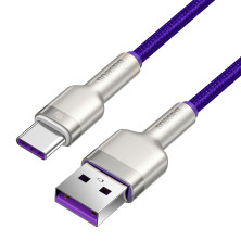 Кабель Baseus Cafule Metal Cable USB to Type-C 40W 5A 2m Фіолетовий