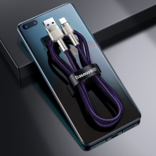 Кабель Baseus Cafule Metal Cable USB to Type-C 40W 5A 2m Фіолетовий