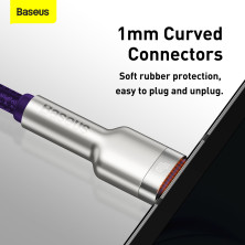 Кабель Baseus Cafule Metal Cable USB to Type-C 40W 5A 2m Фіолетовий