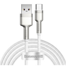 Кабель Baseus Cafule Metal Cable USB to Type-C 40W 5A 2m Білий