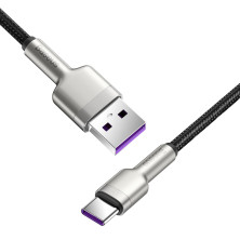 Кабель Baseus Cafule Metal Cable USB to Type-C 40W 5A 0.25m Чорний
