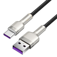 Кабель Baseus Cafule Metal Cable USB to Type-C 40W 5A 0.25m Чорний