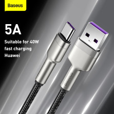 Кабель Baseus Cafule Metal Cable USB to Type-C 40W 5A 0.25m Чорний