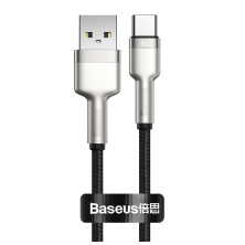 Кабель Baseus Cafule Metal Cable USB to Type-C 40W 5A 0.25m Чорний