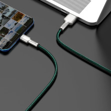 Кабель Baseus Cafule Metal Cable USB to Type-C 40W 5A 1m Зеленый
