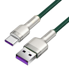 Кабель Baseus Cafule Metal Cable USB to Type-C 40W 5A 1m Зеленый