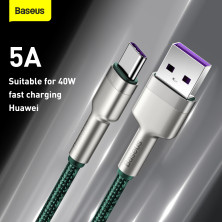 Кабель Baseus Cafule Metal Cable USB to Type-C 40W 5A 1m Зеленый