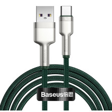 Кабель Baseus Cafule Metal Cable USB to Type-C 40W 5A 2m Зелений