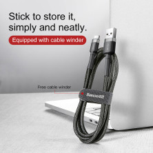 Кабель Baseus Cafule Cable USB to Type-C QC3.0 3A 1m Чорний