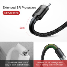 Кабель Baseus Cafule Cable USB to Type-C QC3.0 3A 1m Чорний