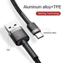 Кабель Baseus Cafule Cable USB to Type-C QC3.0 3A 1m Чорний