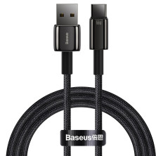 Кабель Baseus Tungsten Gold Fast Charging Data Cable USB to Type-C 66W 11V 6A 1m Чорний