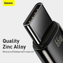 Кабель Baseus Tungsten Gold Fast Charging Data Cable USB to Type-C 66W 11V 6A 2m Чорний