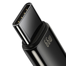 Кабель Baseus Tungsten Gold Fast Charging Data Cable USB to Type-C 66W 11V 6A 2m Чорний