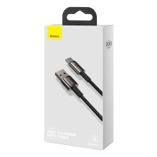 Кабель Baseus Tungsten Gold Fast Charging Data Cable USB to Type-C 66W 11V 6A 2m Чорний
