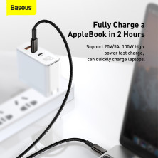 Кабель Baseus Tungsten Gold Fast Charging Data Cable Type-C to Type-C 100W 20V 5A 2m Черный