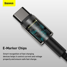 Кабель Baseus Tungsten Gold Fast Charging Data Cable Type-C to Type-C 100W 20V 5A 2m Черный