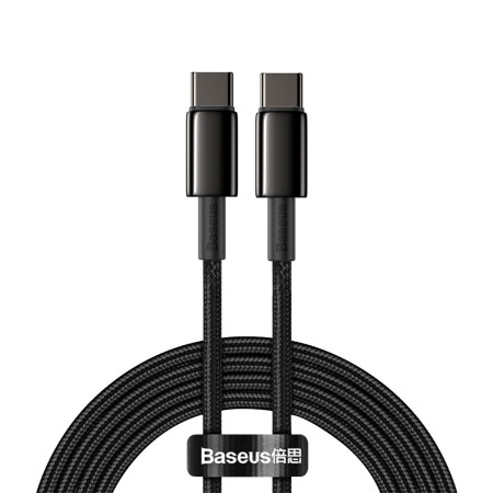 Кабель Baseus Tungsten Gold Fast Charging Data Cable Type-C to Type-C 100W 20V 5A 2m Черный