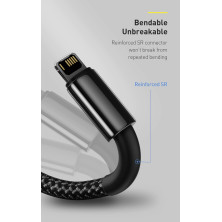 Кабель Baseus Tungsten Gold Fast Charging Data Cable USB to Lightning 2.4A 2m Черный