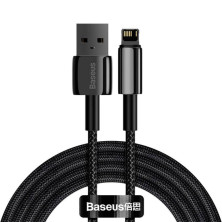 Кабель Baseus Tungsten Gold Fast Charging Data Cable USB to Lightning 2.4A 2m Чорний