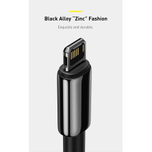 Кабель Baseus Tungsten Gold Fast Charging Data Cable USB to Lightning 2.4A 1m Чорний