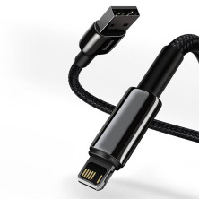 Кабель Baseus Tungsten Gold Fast Charging Data Cable USB to Lightning 2.4A 1m Чорний