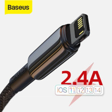 Кабель Baseus Tungsten Gold Fast Charging Data Cable USB to Lightning 2.4A 1m Чорний