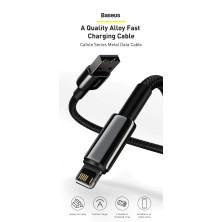 Кабель Baseus Tungsten Gold Fast Charging Data Cable USB to Lightning 2.4A 1m Чорний