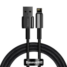 Кабель Baseus Tungsten Gold Fast Charging Data Cable USB to Lightning 2.4A 1m Чорний
