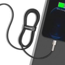 Кабель Baseus Cafule Metal Cable Type-C to Lightning PD 20W 2.4А 1m Чорний