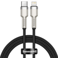 Кабель Baseus Cafule Metal Cable Type-C to Lightning PD 20W 2.4А 1m Чорний