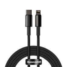 Кабель Baseus Tungsten Gold Fast Charging Data Cable Type-C to Lightning PD 20W 2.4А 2m Чорний