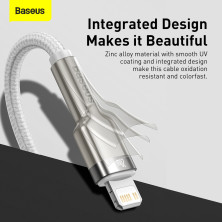 Кабель Baseus Cafule Metal Cable Type-C to Lightning PD 20W 2.4А 2m Білий