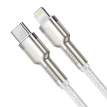 Кабель Baseus Cafule Metal Cable Type-C to Lightning PD 20W 2.4А 2m Білий
