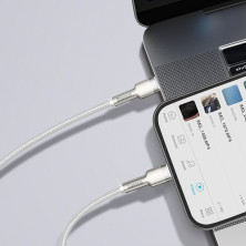 Кабель Baseus Cafule Metal Cable Type-C to Lightning PD 20W 2.4А 2m Білий