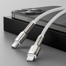 Кабель Baseus Cafule Metal Cable Type-C to Lightning PD 20W 2.4А 2m Білий