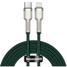 Кабель Baseus Cafule Metal Cable Type-C to Lightning PD 20W 2.4А 2m Зелений