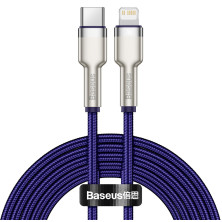 Кабель Baseus Cafule Metal Cable Type-C to Lightning PD 20W 2.4А 2m Фіолетовий