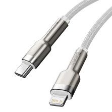 Кабель Baseus Cafule Metal Cable Type-C to Lightning PD 20W 2.4А 1m Білий