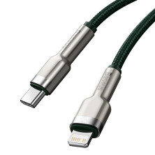 Кабель Baseus Cafule Metal Cable Type-C to Lightning PD 20W 2.4А 1m Зелений
