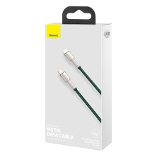 Кабель Baseus Cafule Metal Cable Type-C to Lightning PD 20W 2.4А 1m Зелений