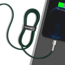 Кабель Baseus Cafule Metal Cable Type-C to Lightning PD 20W 2.4А 1m Зелений