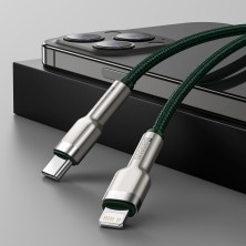 Кабель Baseus Cafule Metal Cable Type-C to Lightning PD 20W 2.4А 1m Зелений
